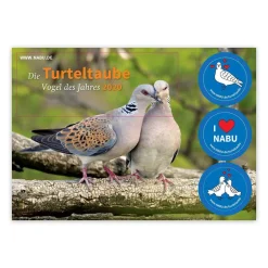 Aufkleberpostkarte "Die Turteltaube – Vogel des Jahres 2020"