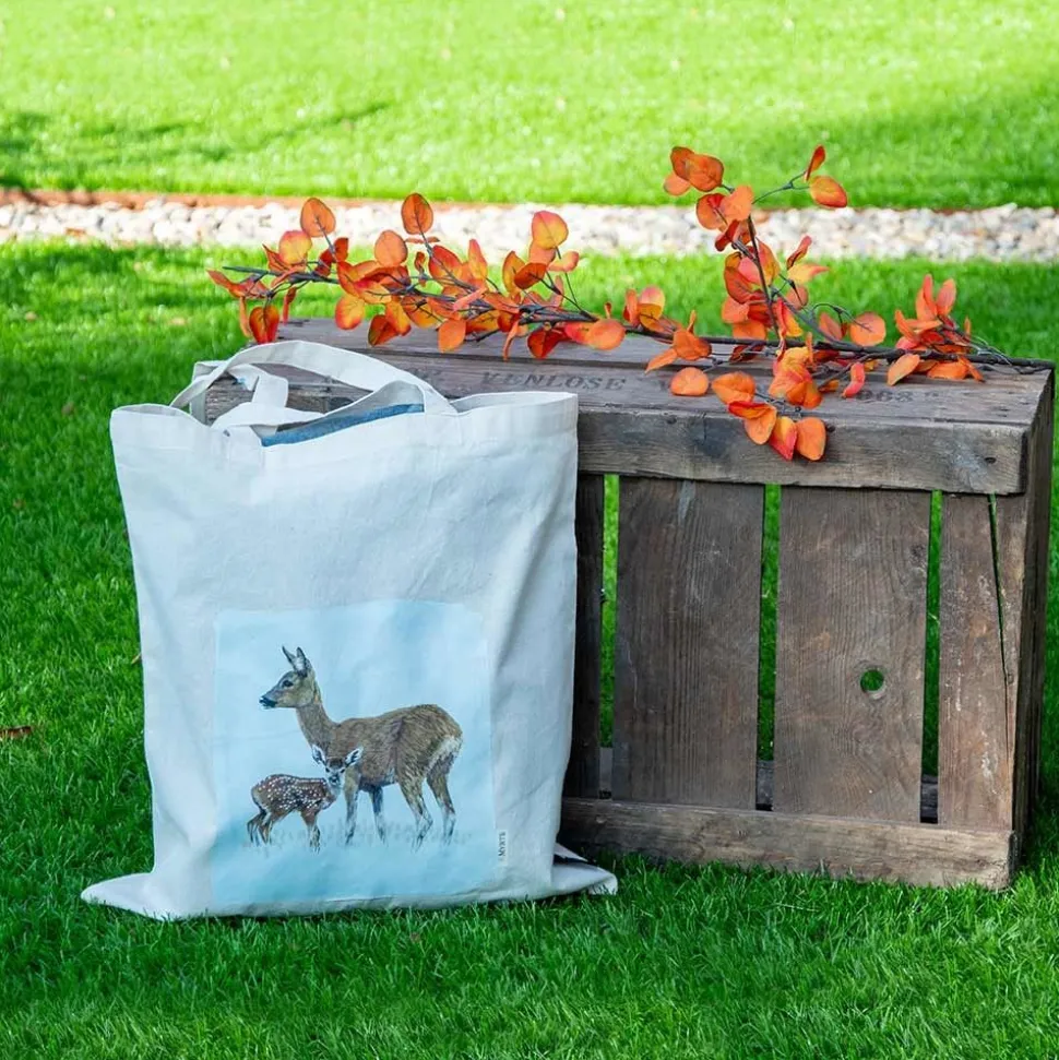 Baumwolltasche Ricke mit ihrem Rehkitz