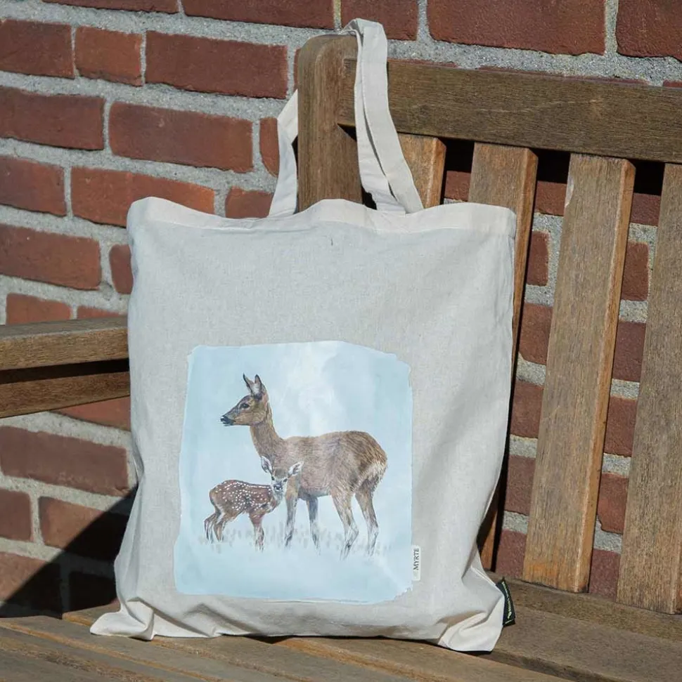 Baumwolltasche Ricke mit ihrem Rehkitz