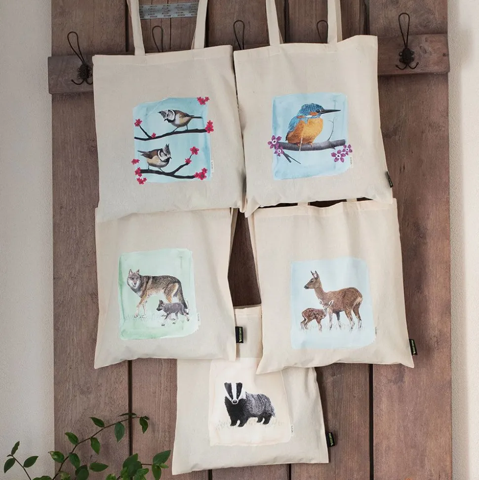 Baumwolltasche Ricke mit ihrem Rehkitz