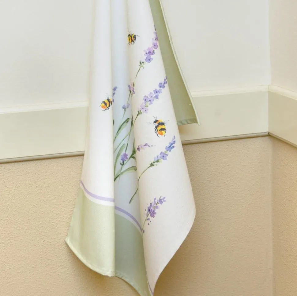 Geschirrtücher mit Hummeln und Lavendel im 2er-Set