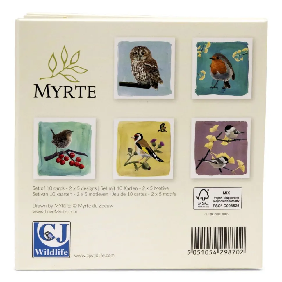 Grußkarten-Set Gartenvögel II - Myrte (2 x 5 Designs)