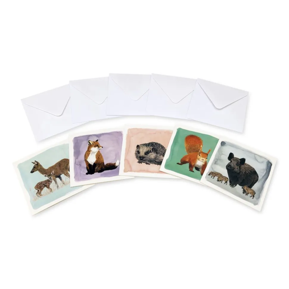 Grußkarten-Set Waldtiere - Myrte (2 x 5 Designs)