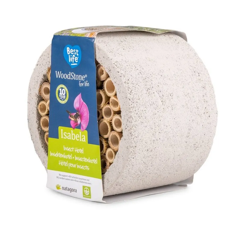 Holzbeton-Insektenhotel ‚‚Isabela‘‘, hellgrau