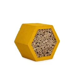 Holzbeton-Insektenhotel ‚‚Mathias‘‘, gelb