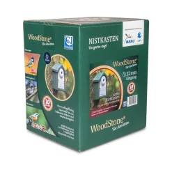 Nistkasten Holzbeton mit NABU-Wortmarke, 32 mm