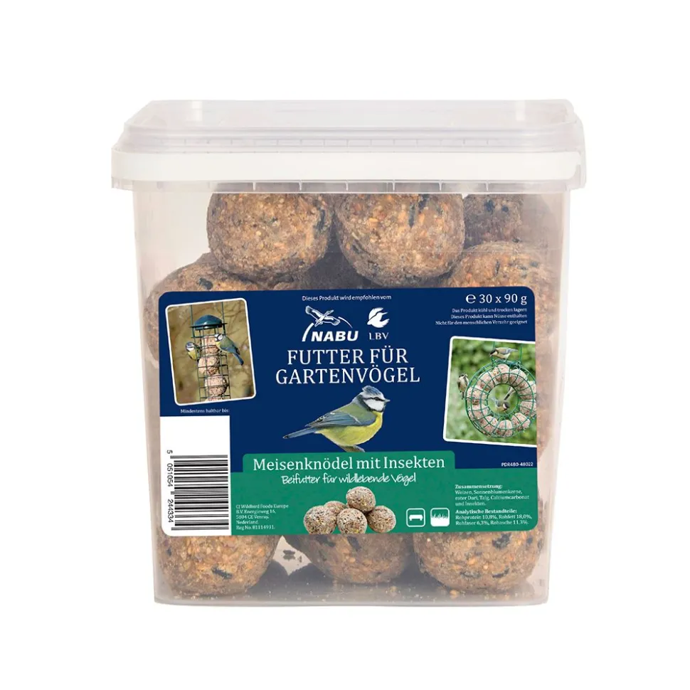 Premium-Meisenknödel mit Insekten, 30 Stück im Eimer