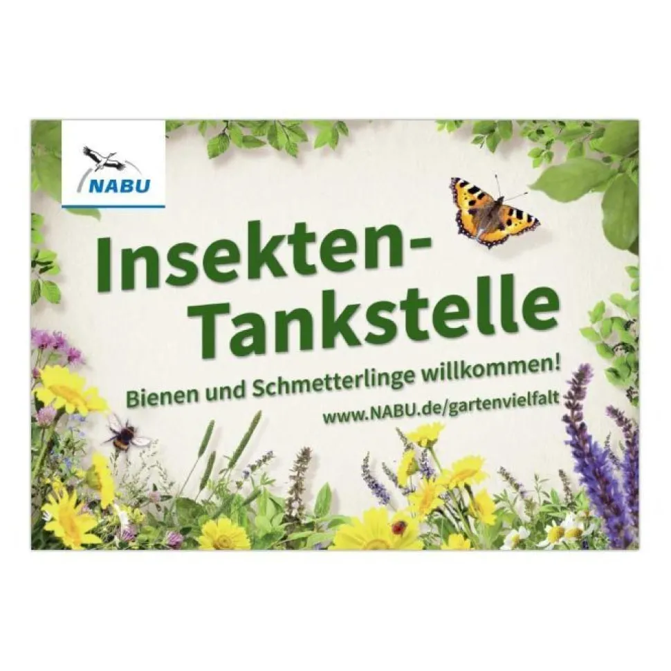 Schild "Insekten-Tankstelle"