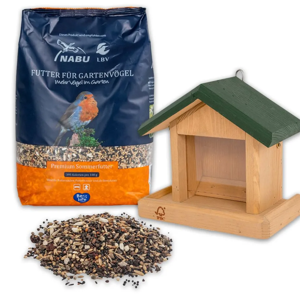 Starter-Set mit Wandfutterhaus und Sommerfutter